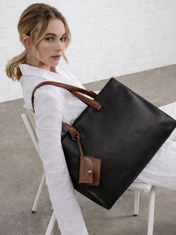 Haute Sauce - Women's The Circadian Office Tote Bag with Detachable Strap - Midnight Black