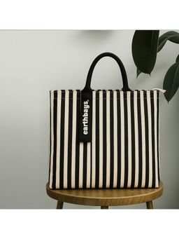 Earth Bags - Effortless Stripes Canvas Zipper Tote Bag