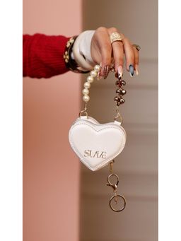 Suave Bags - White Love Lock Mini Heart Bag