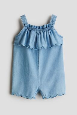 H&M - Girls Blue Scalloped Romper Suit