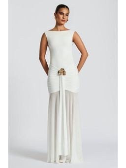 Bee Boe - Orchid Mesh Ivory Maxi Skirt