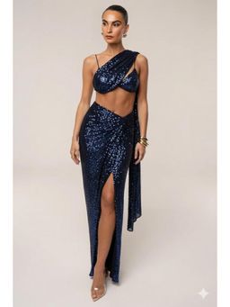 Bee Boe - Blue Sequin Wrap Skirt