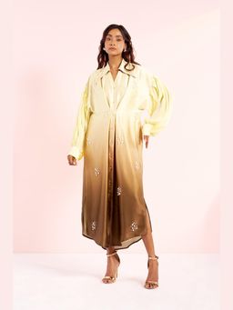 BAHAARA BY DIVYA NARULA - Yellow Olivia Shirt Dress