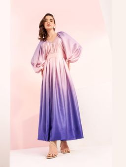 BAHAARA BY DIVYA NARULA - Purple Lily - Pleated Top And Skirt Set