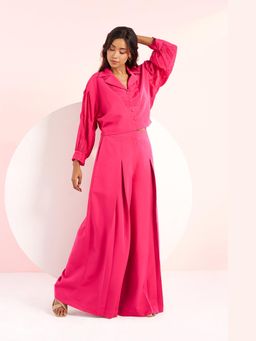 BAHAARA BY DIVYA NARULA - Pink Isla - Bollero Top And Pant Set