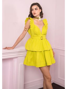 BAHAARA BY DIVYA NARULA - Lush Lime Green Mini Dress