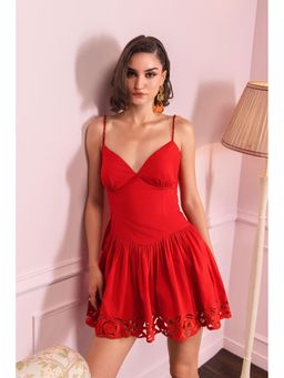 BAHAARA BY DIVYA NARULA - Scarlet Red Mini Dress