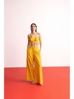 BAHAARA BY DIVYA NARULA - Yellow Golden Hour Top And Pant Set