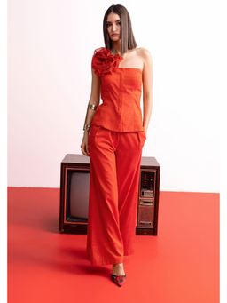 BAHAARA BY DIVYA NARULA - Rust Salsa Flame Pant And Top And Pant Set