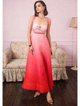 BAHAARA BY DIVYA NARULA - Rose Pink Sunset Glow Ombre Maxi Dress