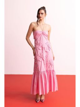 BAHAARA BY DIVYA NARULA - Blush Pink Halter Maxi Dress