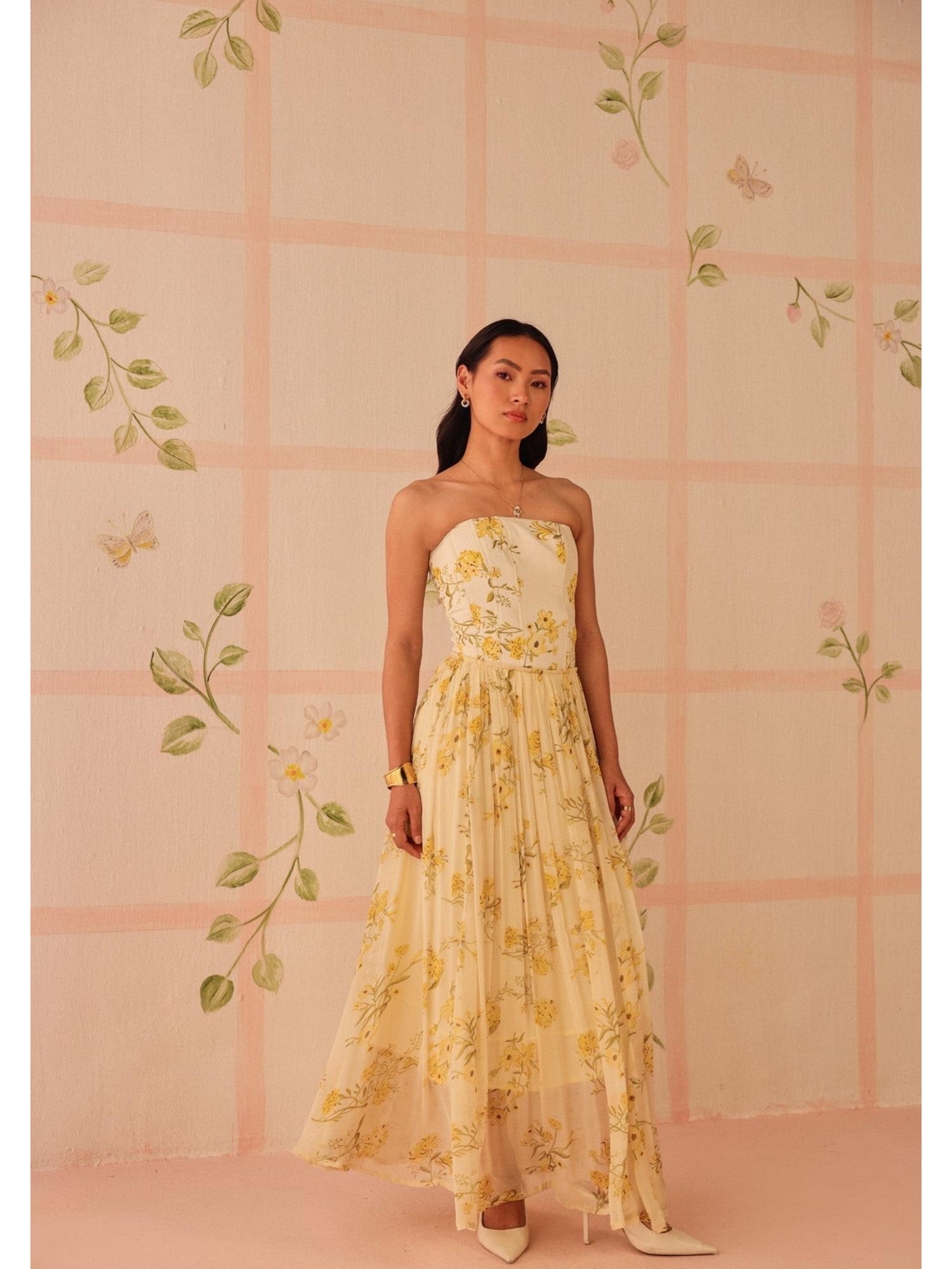 Floriana Corset Yellow Top