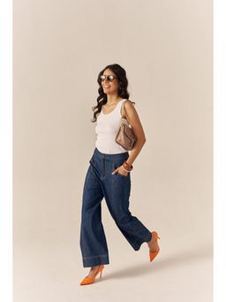 SPACE - Macaron Flared Blue Pants