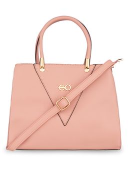 E2O - Pink Stylish Metallic Touch Satchel For Women's