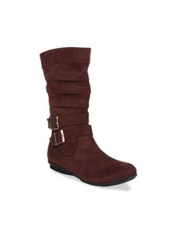 ROCIA - By Regal Brown Women Solid Suede Flat Boots