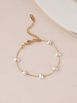 Palmonas - White Classical Baroque Pearl Braclet