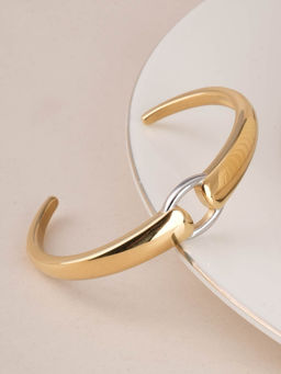 Palmonas - Gold Modern Bi-Metal Cuff Bracelet