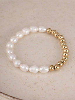 Palmonas - Gold & White Vintage Pearl Bracelet