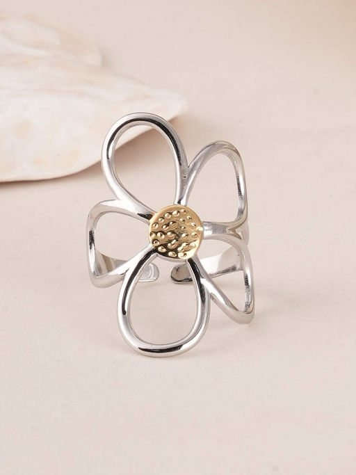 Palmonas Silver Waterproof & Anti-Tarnish Daisy Flower Ring