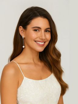SKO - Miora Silver Pearl Drop Earrings
