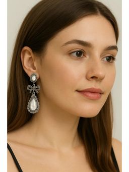 SKO - Miora Silver Vintage Marcasite Bow Drop Earrings