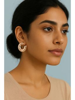SKO - Miora Rose Gold Rose Gold Abstract Hoop Earrings