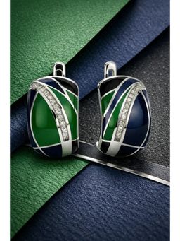 SKO - Miora Green Enamel Wave Earrings