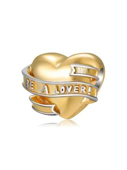 Miora - Gold Heart Ribbon Charm