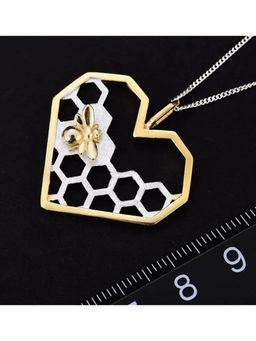 SKO - Miora Gold Honeycomb Heart Bee Pendant Necklace