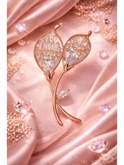 SKO - Miora Rose Gold Twin Blossom Pink Brooch