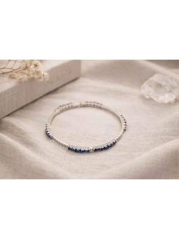 Miora - Silver Sapphire Radiance Bangle Bracelet