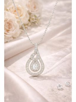 SKO - Miora Silver Teardrop Halo Necklace