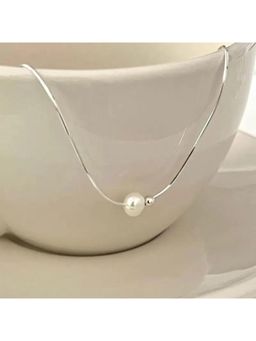 SKO - Miora Silver Minimal Pearl Bead Necklace