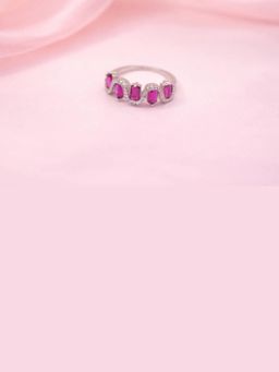 SKO - Miora Purple Princess-Cut Chevron Band Ring