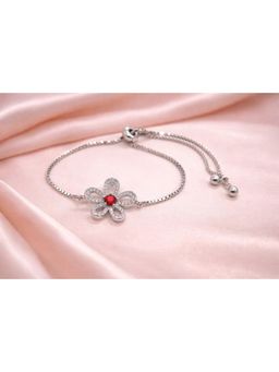 Miora - Silver Floral Adjustable Bracelet