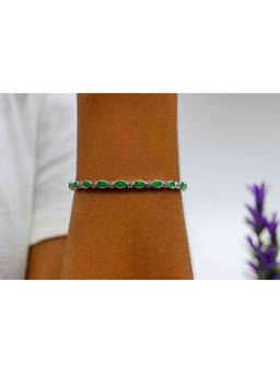 Miora - Green Marquise Stone Bangle