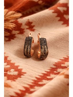 SKO - Miora Rose Gold Pave Rectangle Earrings