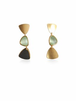 SKO - Miora Silver Textured Layer Drop Earrings