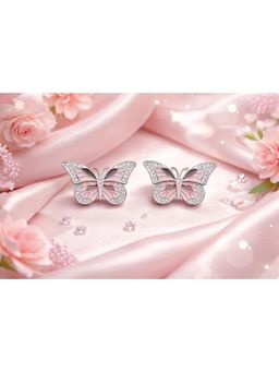 SKO - Miora Pink Butterfly Enamel Pink Earrings