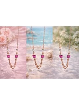 SKO - Miora Pink Butterfly Layered Necklace