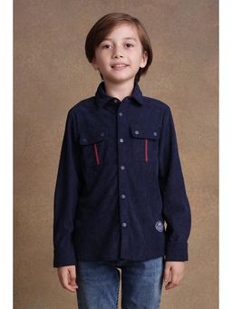 One Friday - Boys Navy Blue Corduroy Oversized Shirt