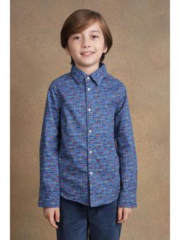One Friday - Boys Blue Cars Printed Shirt