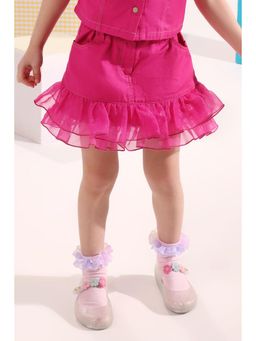 One Friday - Girls Pink Laced Skirt