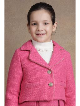 One Friday - Girls Pink Boucle Jacket