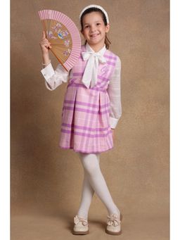 One Friday - Girls Pink Checks Mini Dress