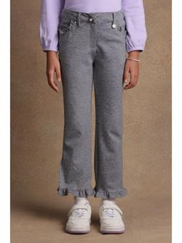 One Friday - Girls Grey Solid Trouser