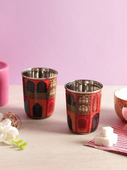 India Circus by Krsnaa Mehta - Mughal Doors Reiteration Small Steel Tumbler (Set of 2)