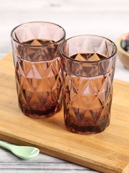 India Circus by Krsnaa Mehta - Plum Embossed Glasses (Set of2)