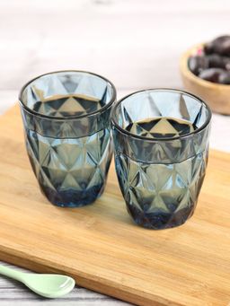 India Circus by Krsnaa Mehta - Blue Embossed Small Glasses (Set of 2)