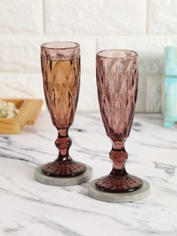 India Circus by Krsnaa Mehta - Plum Champagne Glasses (Set of 2)